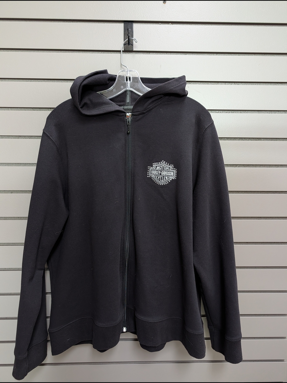 Women's Black Harley-Davidson Full Zip Hoodie with Small Chest Logo XXL